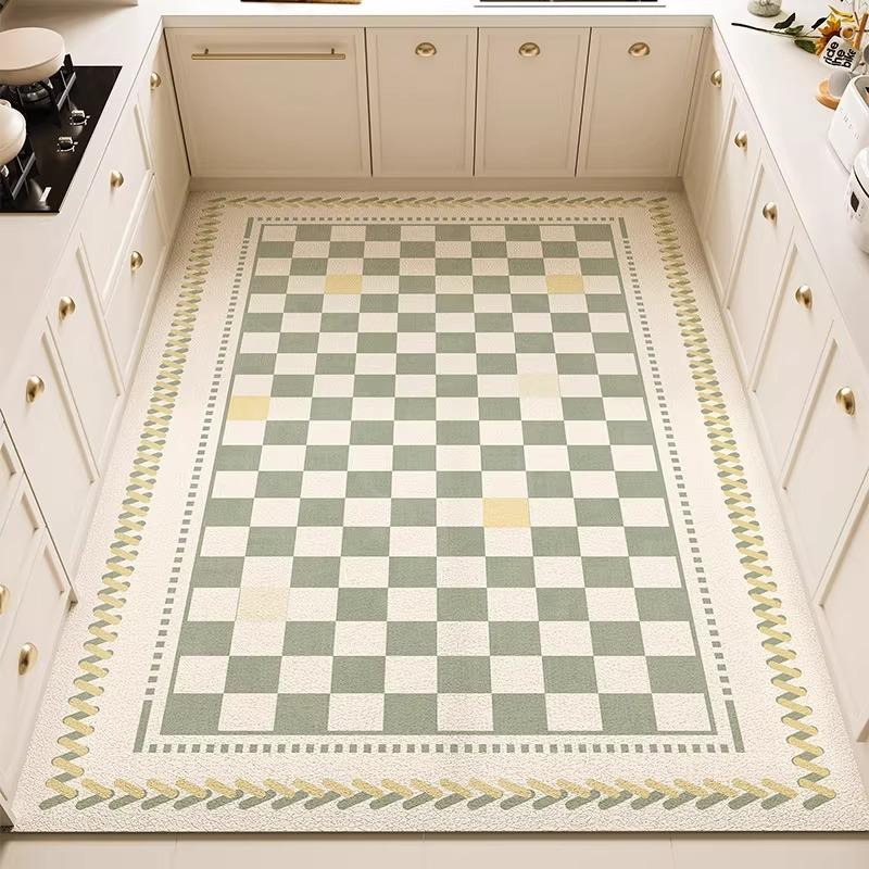Kitchen Floor Mat Waterproof Oil-proof PVC Vinyl Rug Anti-fouling Non-slip Foot Mats Large Size Balcony Carpet Tapetes Alfombra
