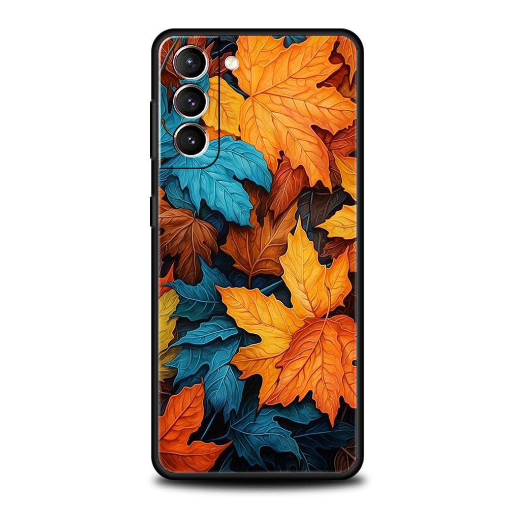 

Phone Case Cover for Samsung Galaxy S26 S25 S24 S23 S22 S20 S21 FE Ultra Plus S25 Edge 5G Soft TPU Capas Colorful Leaves Fundas Samsung S26