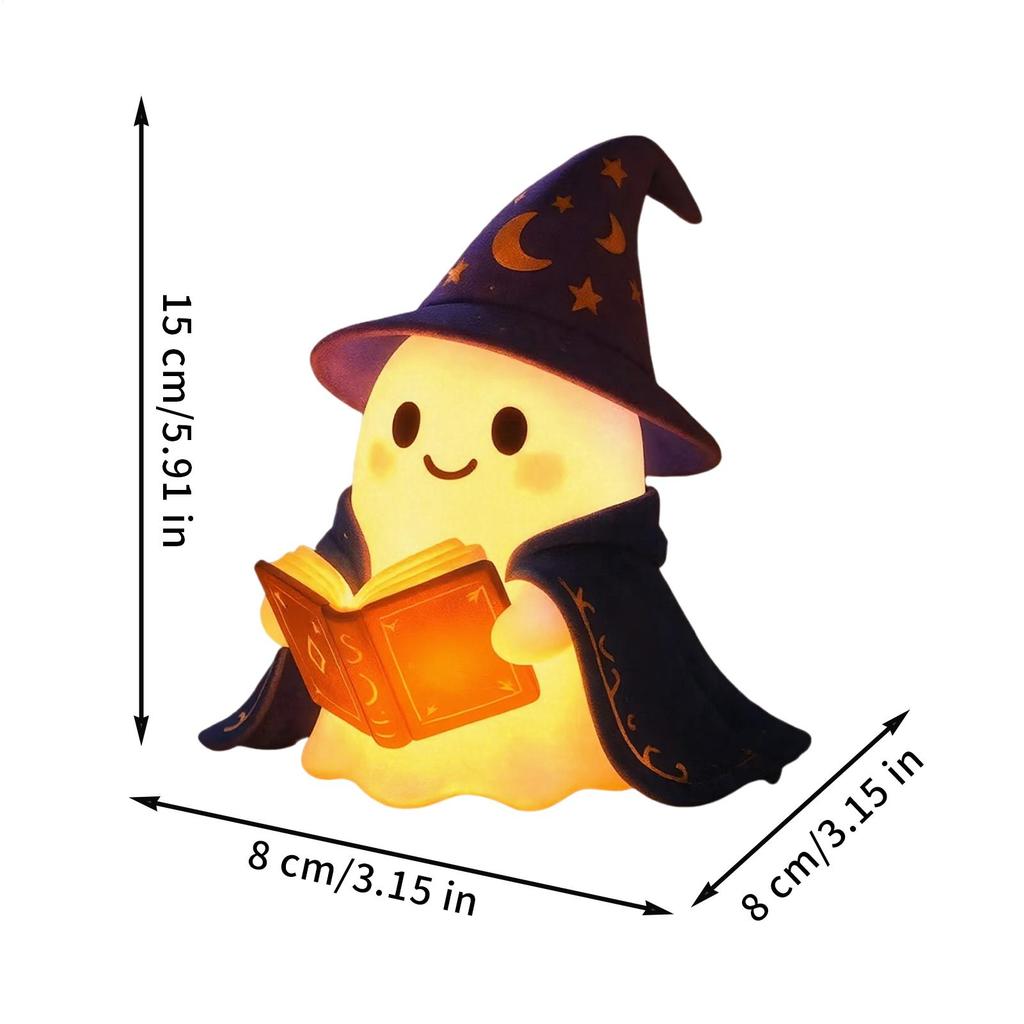 Ghost MagicWizard Night Reading Light Cute Halloween Ghost Night Light LED Lighting Decorations Scary Reading Book Lamp