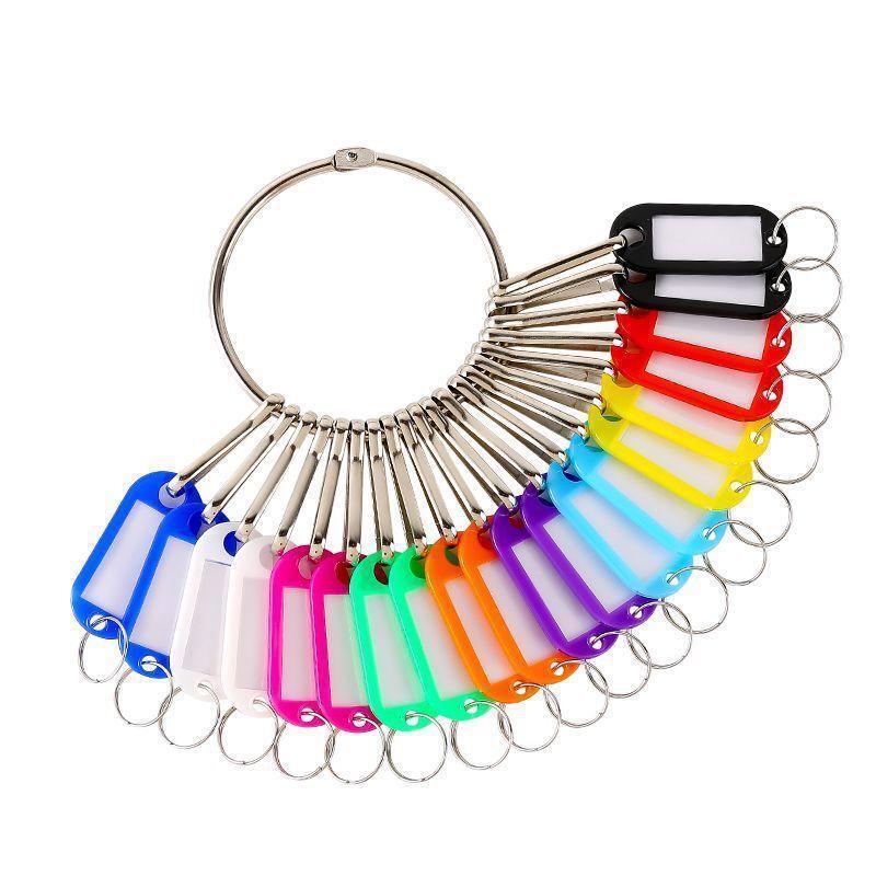 JINGRUIXIANG Metal Key Tags with Rings, 10 Pack