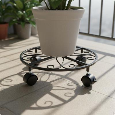Rolling Plant Effortless To Move Wheeled Pot Stand Wheels Metal Trolley for Indoor,