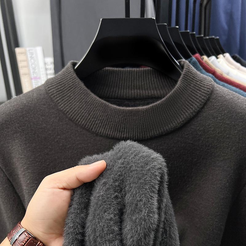 Men's Half High Collar Thicken Knitwear Winter Arrival Warm Anti Pilling Sweater Fashion Menswear