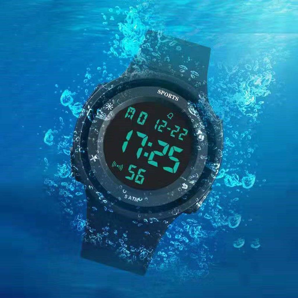 Waterproof Sports Wristwatch Unisex LED Calendar Watches Alarm Clock for Outdoor Exercise