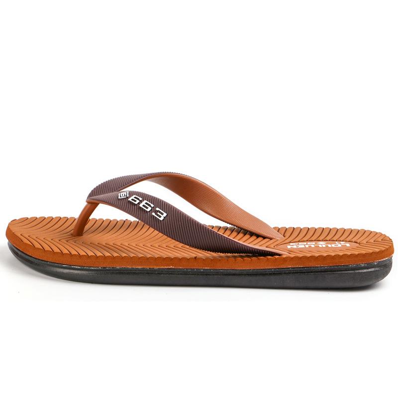 Summer Rubber Flip Flops for Men, Outdoor Anti Slip Beach Sandals, Household Trendy Men's Slippers