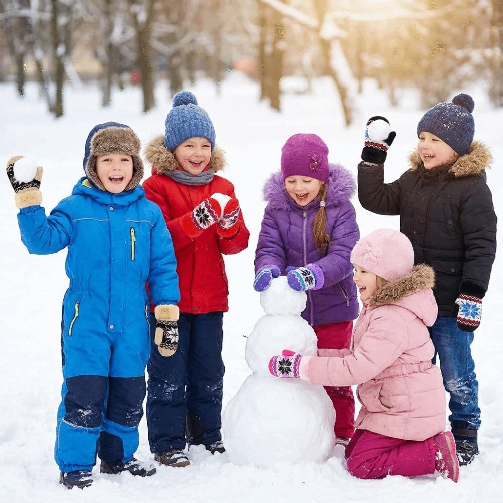 Windproof Kids Winter Gloves Coldproof Baby Gloves Cute Knitted Gloves  Outdoor