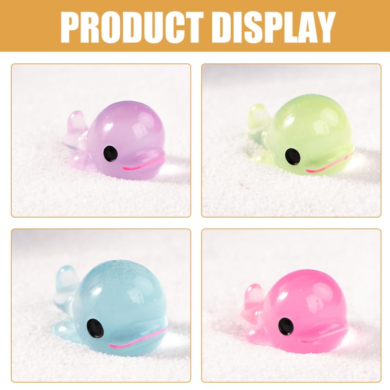 YARNOW Leuchtende Delfinfiguren, Set mit 24 Stück, Meerestierfiguren im Eimer, Leuchtend zur Innendekoration