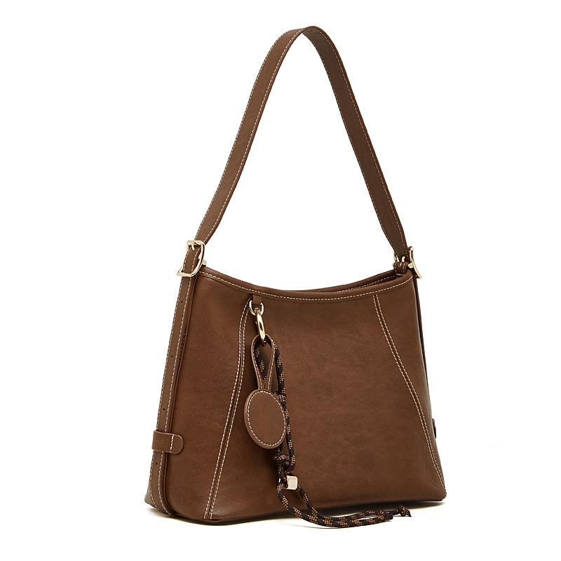 

Bags women s 2025 new women s bags autumn and winter leather shoulder messenger bags commuter tote bags hobo bags 28*13*21 темно-коричневого кольору