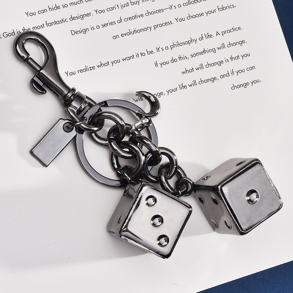 Fashionable Shaped Dice Three-dimensional Keychain