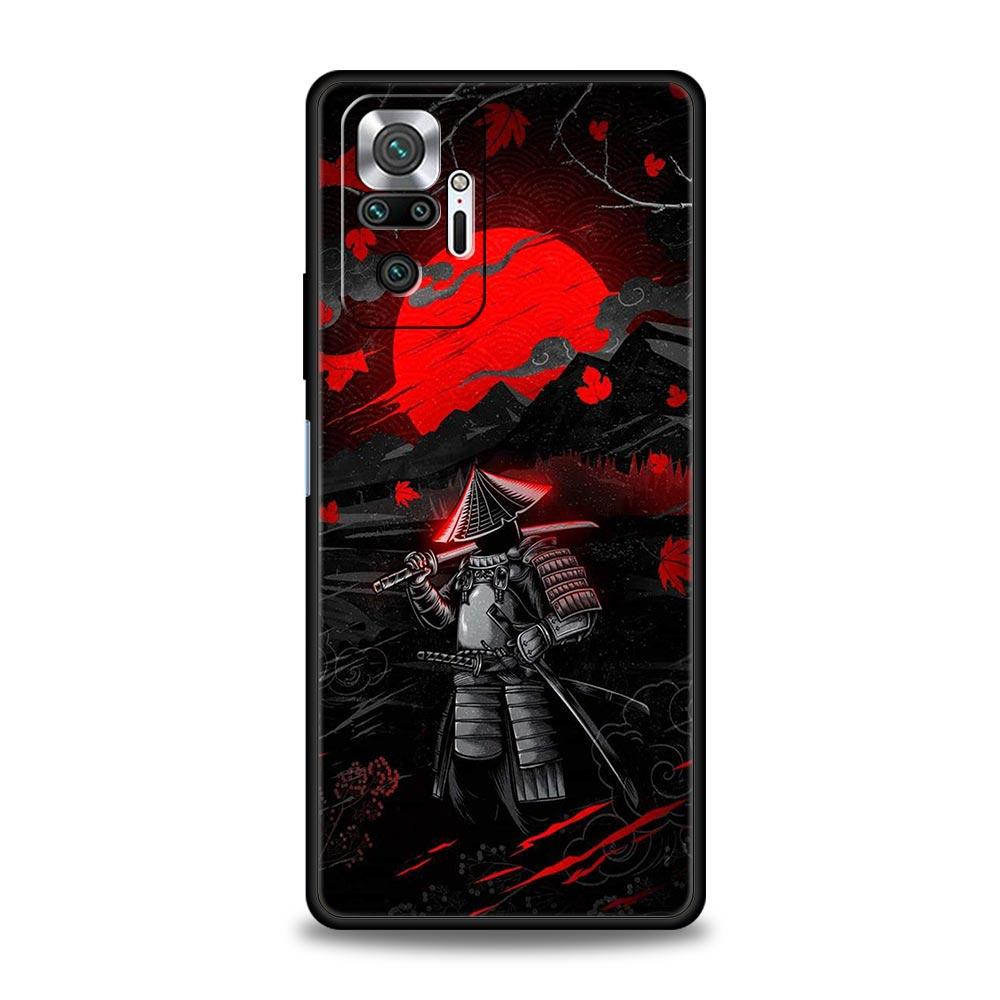 Japan Redsun Samurai Bushido For Xiaomi Redmi Note 12 Phone Case 10C 10 11 9 8 Pro Plus 9S 7 8T 9T 9A 8A 9C K50 K40 Gaming Cover