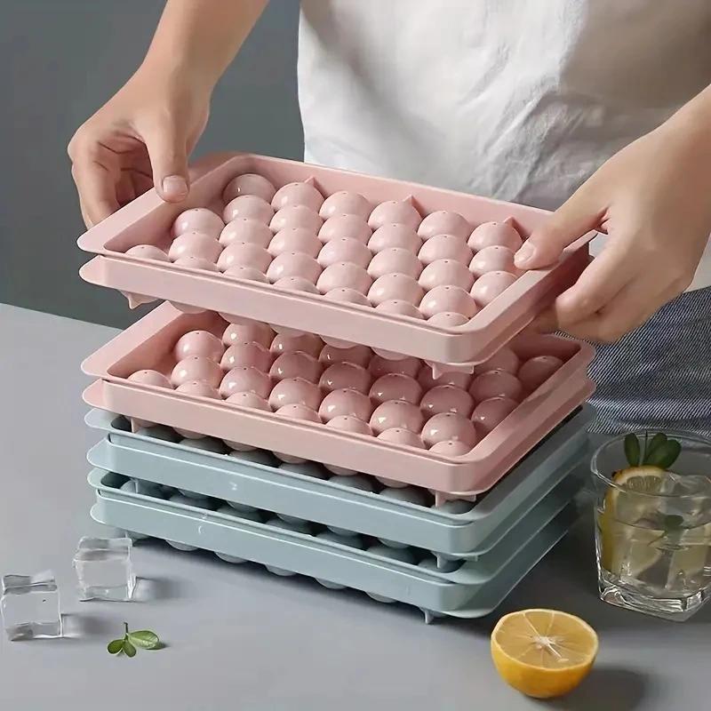 33 Ice Boll Hockey PP Mold Frozen Whiskey Ball Popsicle Ice Cube Tray Box Lollipop Making Gifts Kitchen Tools Accessories Mold