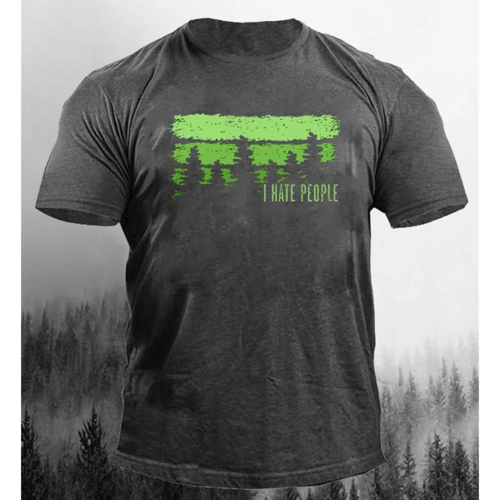 3D tisk Vintage pánské tričko Moon Forest Vzor Potisk Volné oversized-košile Klasické pánské oblečení Street Ležérní Trička Krátký rukáv