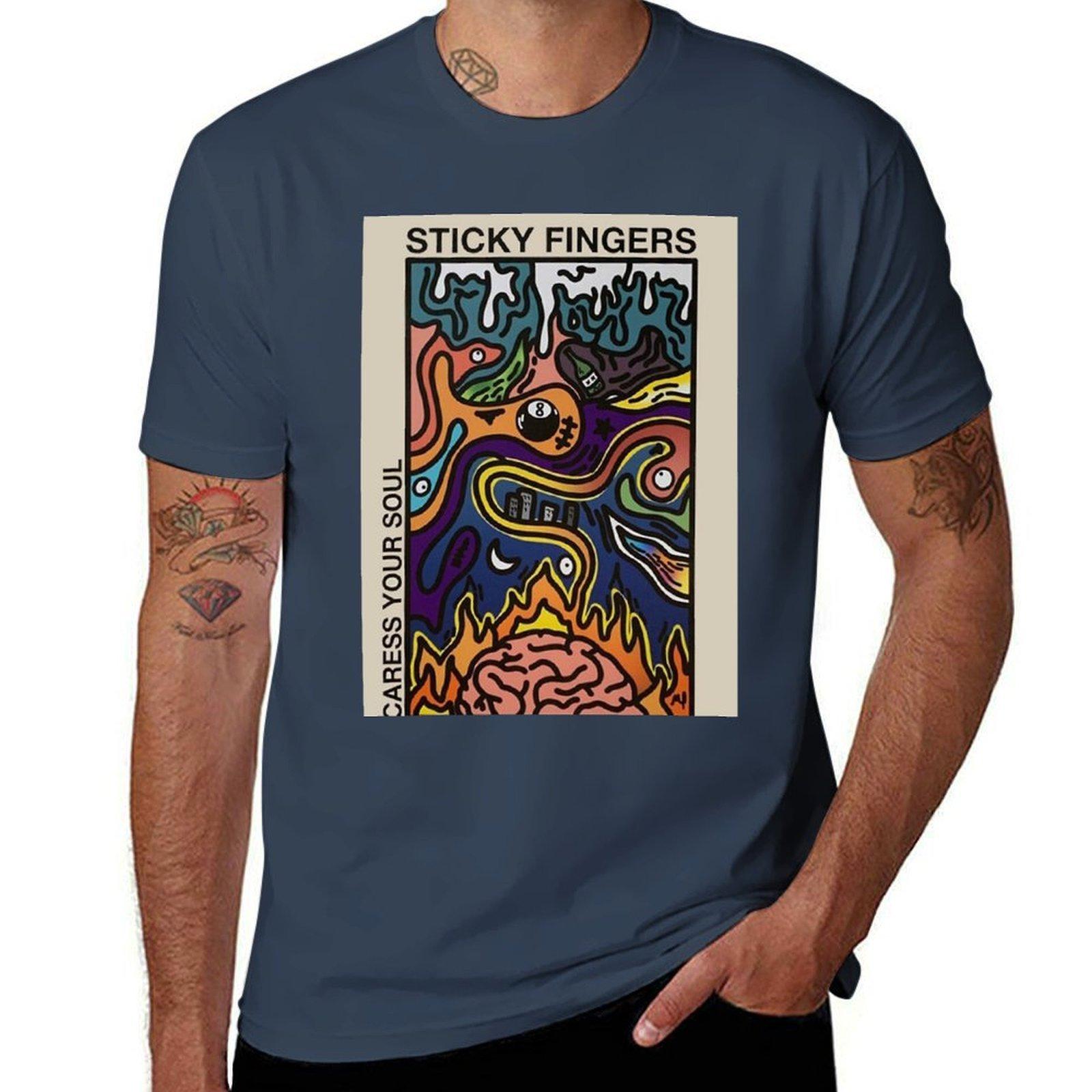 Stifi Poster Caress Your Soul Tshirt Holiday Casual Short Sleeve Top S