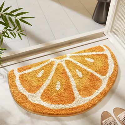 Bathroom Rug Mat, Extra Soft Absorbent Premium Bath Rug, Half Round Bathroom Mat, Non-Slip Comfortable Bath Mat for Bathroom Floor, Sink, Bathtub