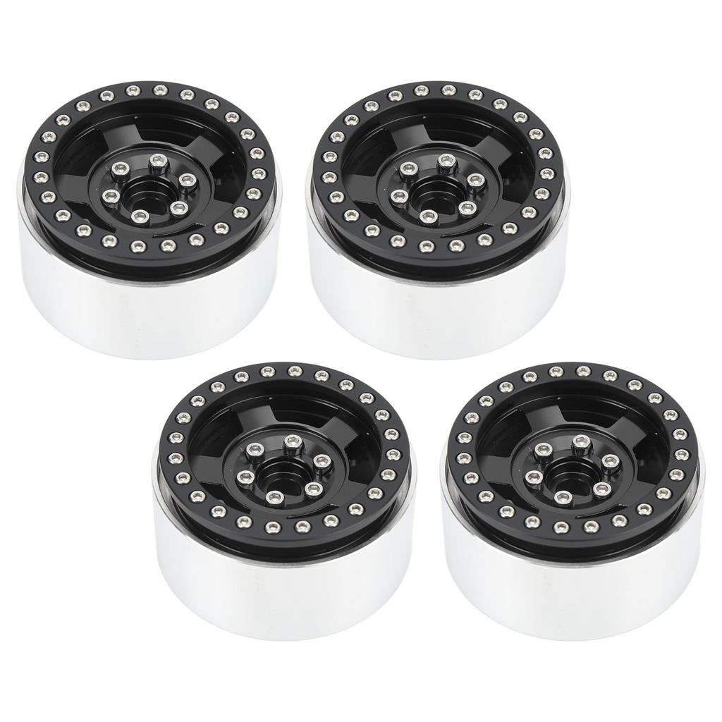 4pcs RC Car Wheel Professional Aluminium Alloy Replacement RC Wheel Rims for 1 10 RC Cars Black