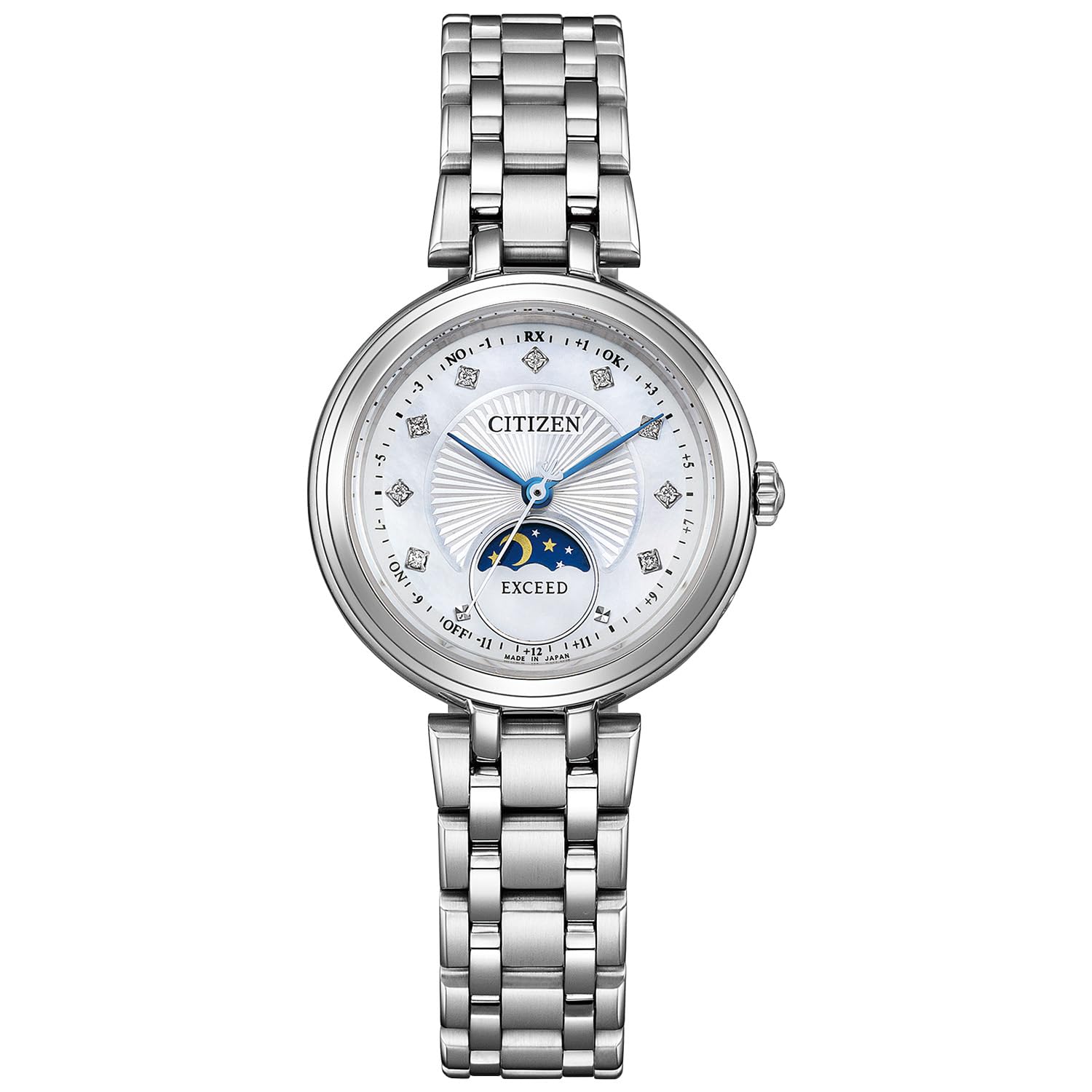 

Exceed Light Powered Eco Drive Radio Watch Waterproof White Silver Silver [Citizen] EE1020-77D Women s