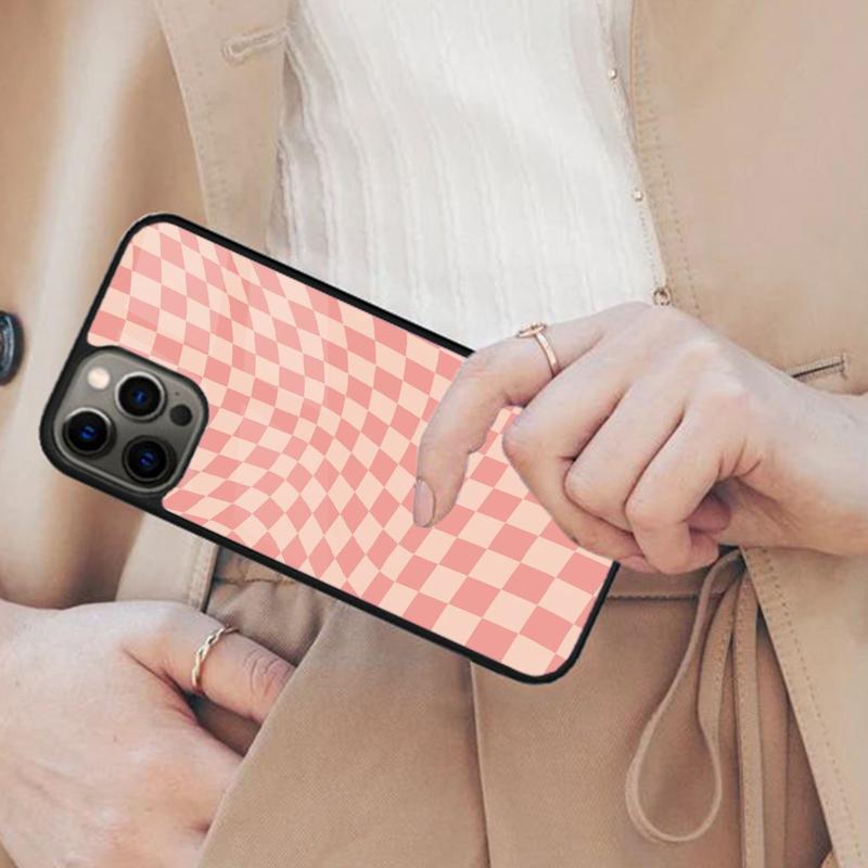 Checkerboard Mustard Yellow Magnetic Phone Case For APPLE iPhone 17 Air 16 14 13 12 Pro Max 15 Plus Wireless MagSafe Cover