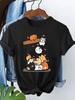 Fashion Funny Cat T Shirt Women Letter Print Short Sleeve Round Neck Women's Casual Summer Breathable T-shirt