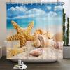 3d Beach Scenery Shower Curtains Sea Ocean Mediterranean Bathroom Curtain Waterproof Cloth Decoration 180*240cm Bath Curtain