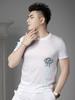 European Trendy Brand Letter Print Rhinestone Short-Sleeve T-Shirt for Men, Summer Round Neck Half-Sleeve Casual Top for Men