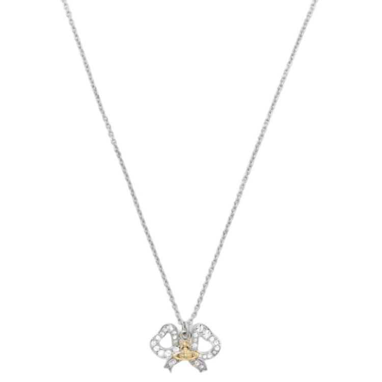 

Vivienne Westwood Bow Necklace Women necklaces Silver 1250952335-002 Basic Packaging-Dust Bag+Box