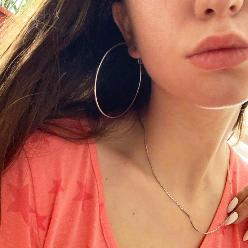 Mote store bøyle øredobber 40 mm 60 mm 80 mm store glatte sirkel øredobber Runde Brincos løkke øredobber for kvinner Smykker Festgaver