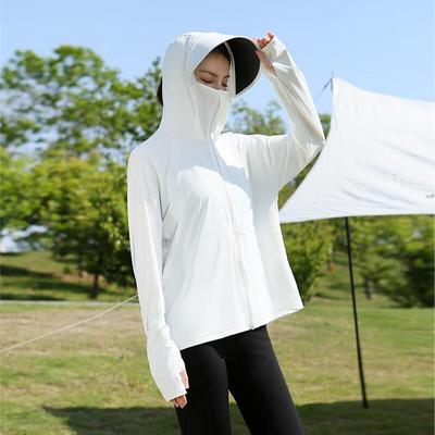 Chaqueta de seda helada para mujer WEZHO con protección solar.
