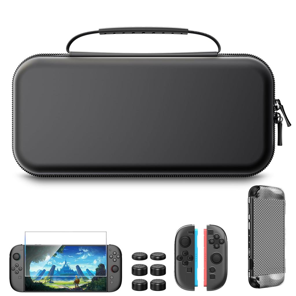 HEYSTOP Switch 2 Compatible with Switch 2 Includes Tempered Glass and Thumb and Large Capacity Storage for and Convenient To Carry 4-in-1 Case, Dock,