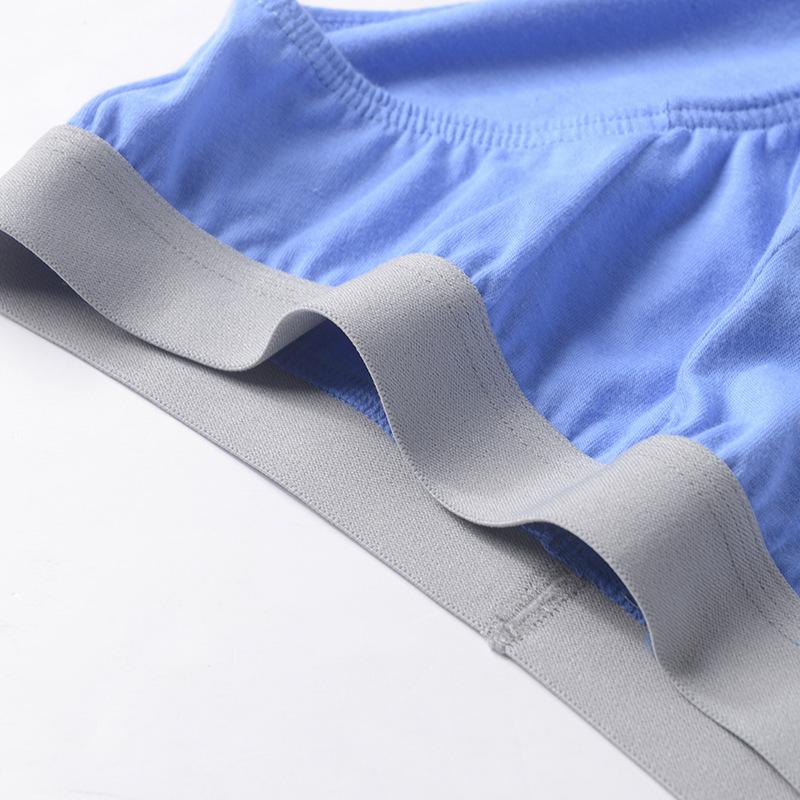 Large Size Men Spring and Summer New Pure Color Cotton Comfortable No Mark Flat Angle Underwear