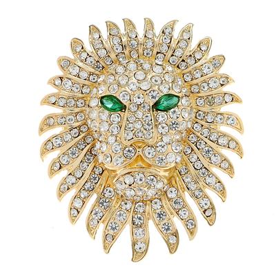 Spilla con strass leone Spilla animale moda Nuovo cappotto Accessori per abiti Gioielli unisex per donna e uomo