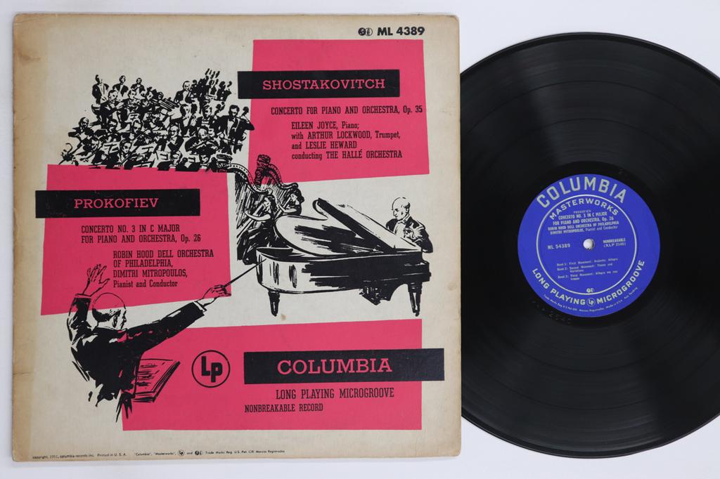 LP Record EILEEN JOYCE, LESLIE HEWARD / DIMIT - Shostakovitch Concerto For Piano An ML4389 COLUMBIA 1951 US Classical Used