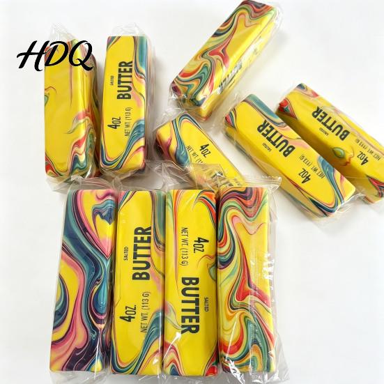 Anxiety Relief Squeeze Toys Flow Pattern Butter Stick Toy Slow Rebound Bar Toy for Calming Stress Relief Soft Stretchy Fidget Strip Desk Office