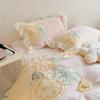 2025 Niedliches Zitronenmilch-Samt-Vierteiler Winter-Dicker Plüsch-Korallenfleece Bettbezug-Set
