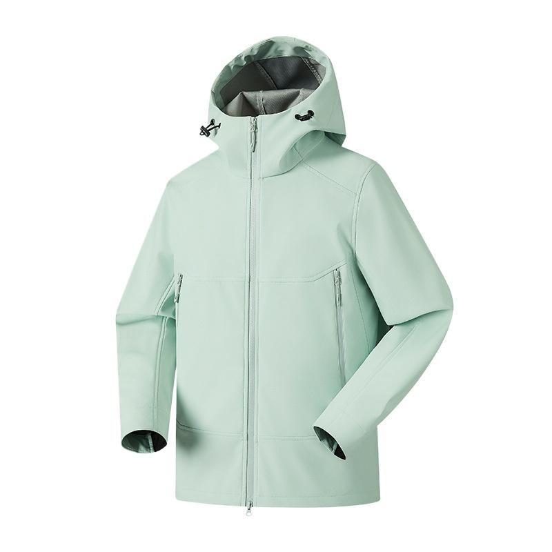 Outdoor Sports Soft Shell Hooded Jacket Three-proof Men's and Women's New Casual Jacket Jacket Anti-feng Shui