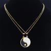 2PCS Yin Yang Tai Chi Gossip Stainless Steel Necklaces Couple Pendants Necklaces Jewelry Bijoux Acier Inoxidable Femme N2052S01
