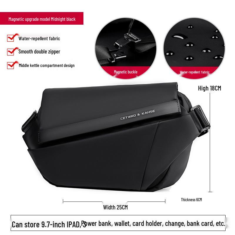 Men's Waterproof Crossbody Bag - 2026 Cycling & Workwear Fashion, Oxford Cloth, Chest & Shoulder Bag for Commuting
