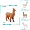 Realistic Miniature Alpaca Model Figurine Desktop Decor Perfect For Animal Lovers
