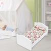 Mini Dollhouse Simulation Pocket sized Furniture Wooden Printed Bed 1/12 Model Ornament(Bed )