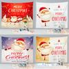 Merry Christmas Cute Santa Claus Tapestry Large Fabric Wall Tapestry Home Living Room Bedroom Background Decor Beach Blanket