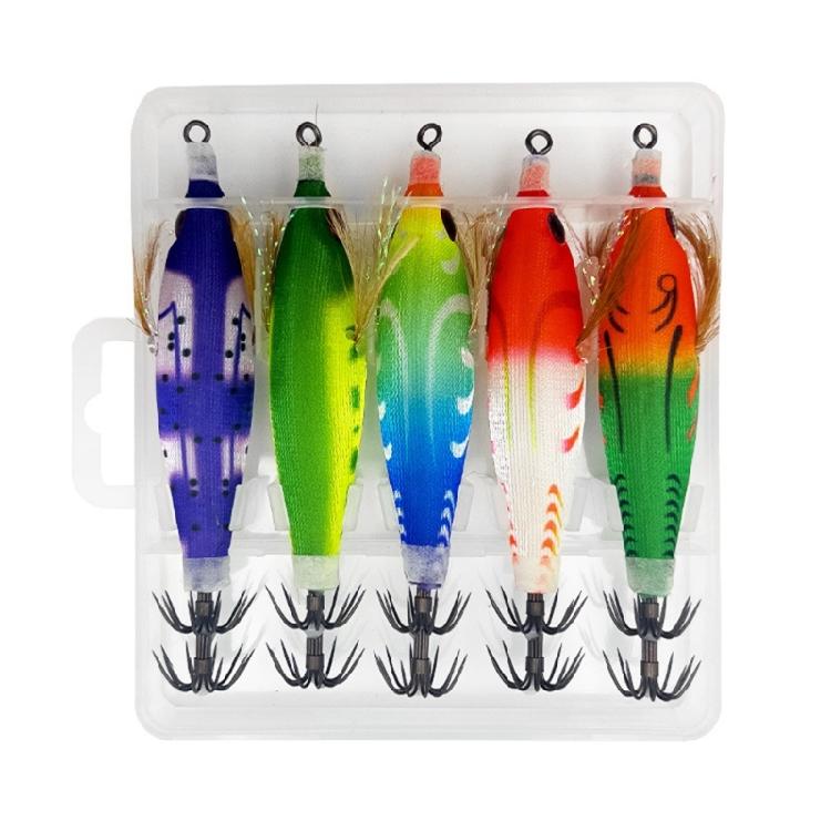 

5Pcs Glows Squid Jig Lures Cuttlefish Sleeve Squid Jig Baits Night Fishing Octopuses Lures Hard Artificial Shrimp Baits 1