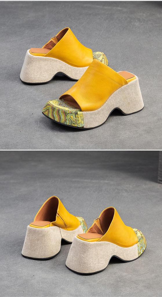 2024 Summer Women's Peep-toe Wedge Heel Slippers - Stylish Thick-soled, Height-increasing, Versatile Outdoor Footwear