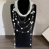 Retro Multi-layer Pearl Necklace, Medium Antique Temperament, Stacked Fringed Neck Chain, Fashionable and High-end Gypsy Sweater Chain