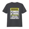Warning Plumber At Work Funny Flying Tools Offensive Language T Shirt Up To 5xl Vintage Unisex Versatile