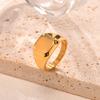 Quadratischer Siegelring für Männer Frauen, Goldfarbener Edelstahlring Schlichter Bandring, Statement Klobiger Ring Band Daumenring