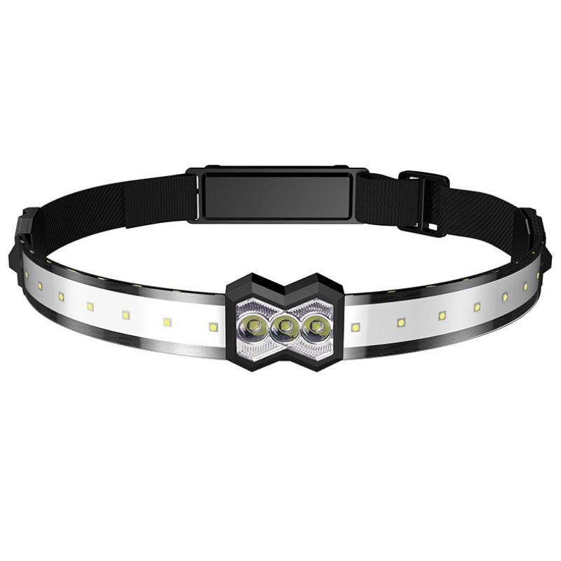 

Налобный фонарь для бега на открытом воздухе, портативный для дома, головной убор для ночного бега, фонарик для пешего туризма, кемпинга, трансграничный, налобный фонарь с сильным светом