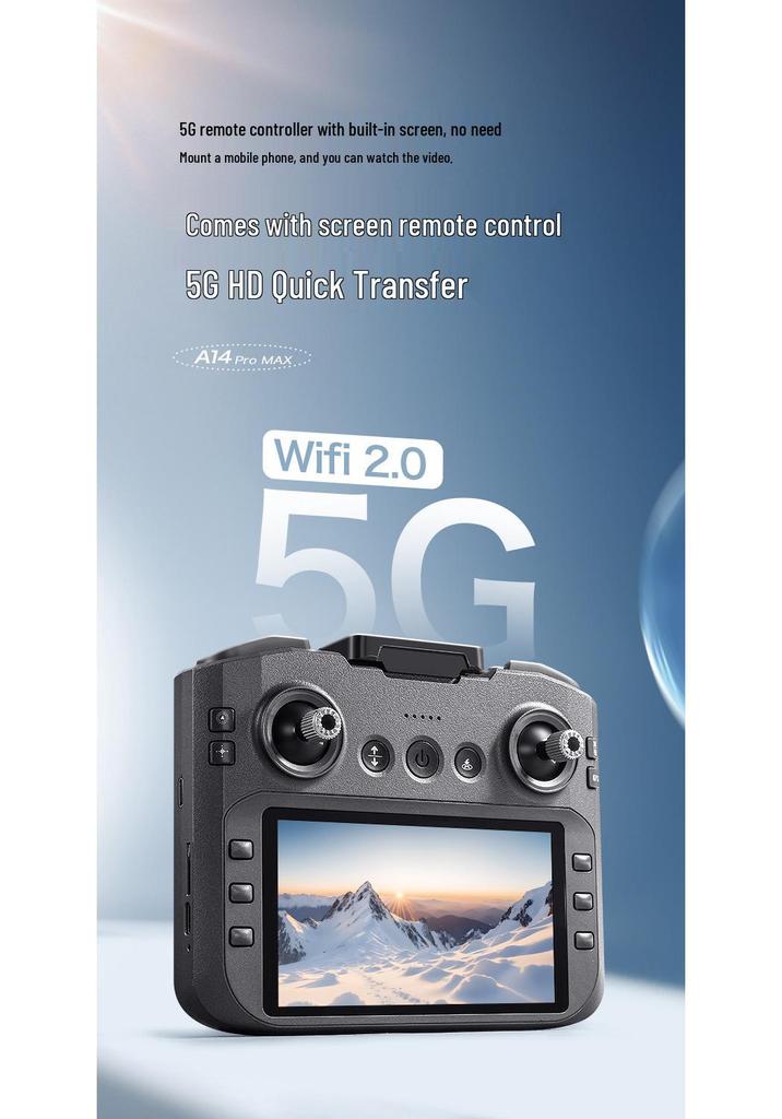 A14 GPS Drone: 4.5-Inch Screen, Brushless, Auto-Return, Intelligent Obstacle Avoidance, Optical Flow Control