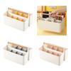Practical Storage Box with Wooden Handle Multi Compartment Table Storage Box for Sorting Stationery Notebooks Folders