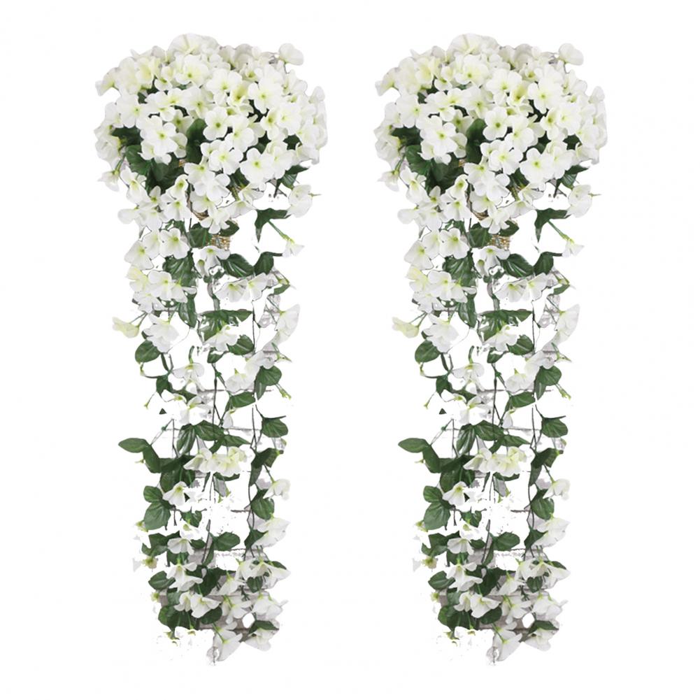 Faux Hanging Flowers with Soft Petals Realistic Faux Flowers Vibrant Artificial Hanging Flowers for Home Garden Yard Decoration