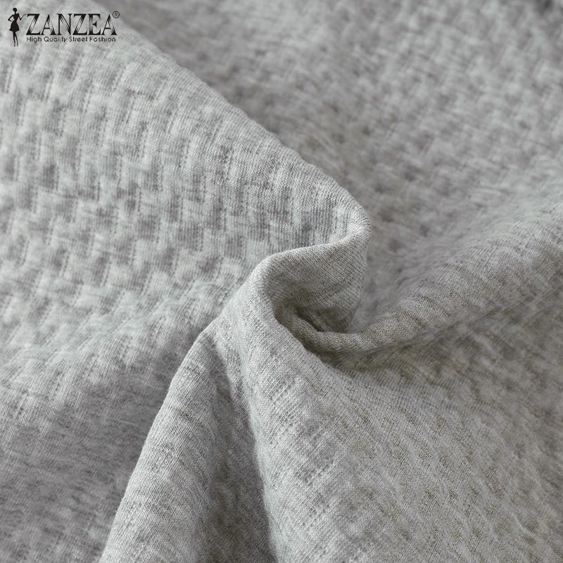 ZANZEA Lässiges Sweatshirt mit Rundhalsausschnitt und langen Ärmeln und Patchwork-Spitze für Damen