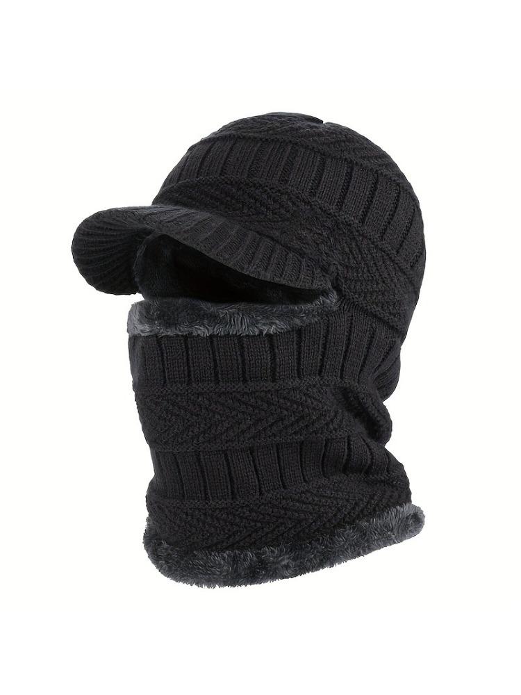 1pc Men's Thermal Fleece-Lined Ski Hat, Ear Flap Cap for Winter Cycling, Outdoor Sports Warm Beanie, Perfect for Christmas