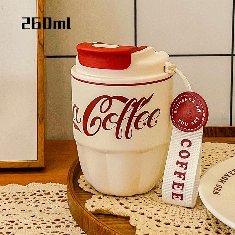 304 Edelstahl Isolierbecher Damen Herren Wasserflaschen Kaffeetasse Geschenk Tragbar Dual Drink Bürobecher Coca-cola Mode 2024
